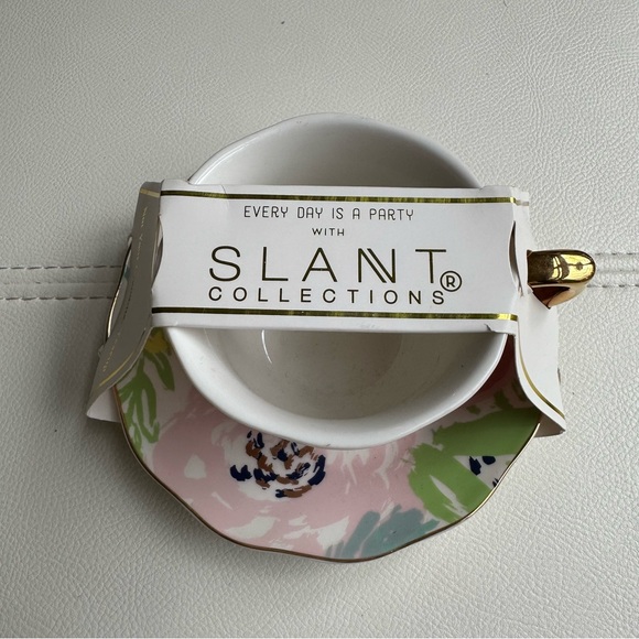 NWT Slant Collections Tea Cup & Saucer Set - Whiskey/Tea Cup - Picture 5 of 7